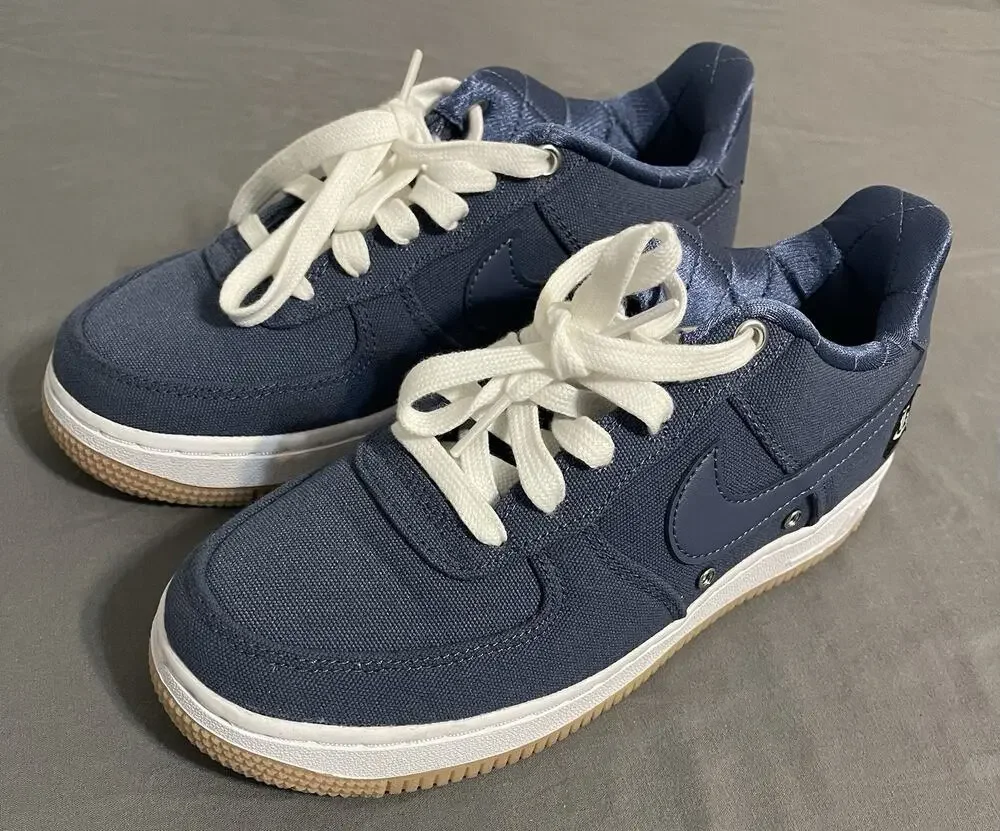 Nike Air Force 1 ’07 Patched Up Los Angeles Blue GS Youth 5Y Gum Sole